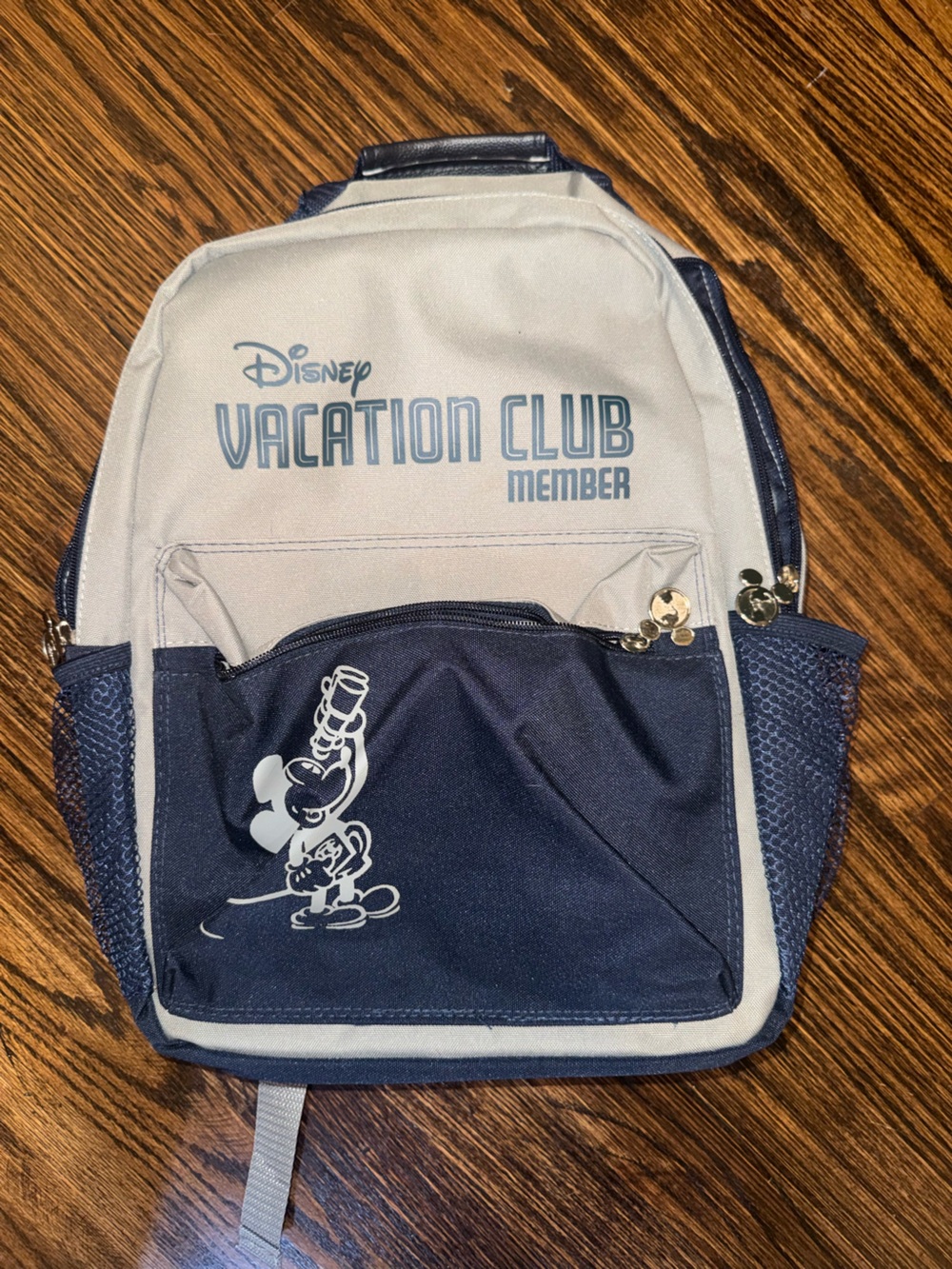 Disney Vacation Club Member Navy and White Backpack